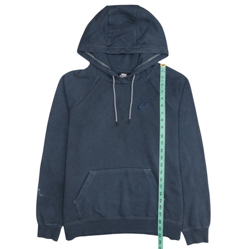 Nike Men’s Blue Pullover Hoodie Medium Fleece Embroidered Logo
