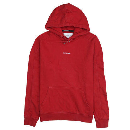 Calvin Klein Jeans Men's Red Pullover Hoodie Size S Regular Fit