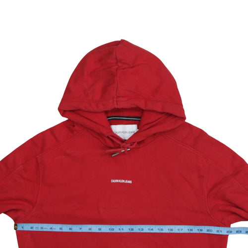 Calvin Klein Jeans Men's Red Pullover Hoodie Size S Regular Fit