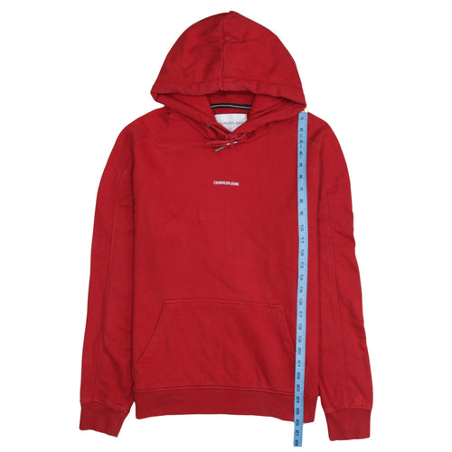 Calvin Klein Jeans Men's Red Pullover Hoodie Size S Regular Fit