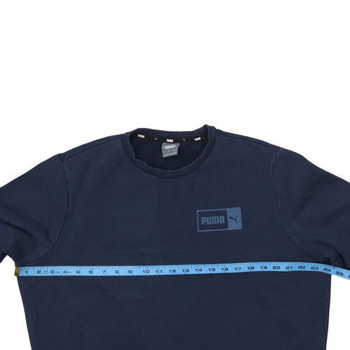 Puma Men Blue Regular Fit Crew Neck Pullover Sweatshirt L