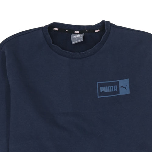 Puma Men Blue Regular Fit Crew Neck Pullover Sweatshirt L