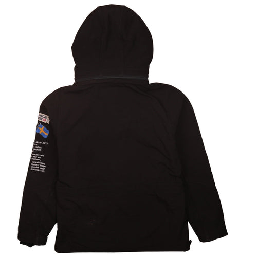Geographical Norway Men's Black Hooded Softshell Anorak Jacket Size S