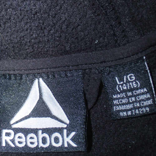 Reebok Boys Black Full Zip Hoodie 14-16 Years Sports Logo Hooded Top