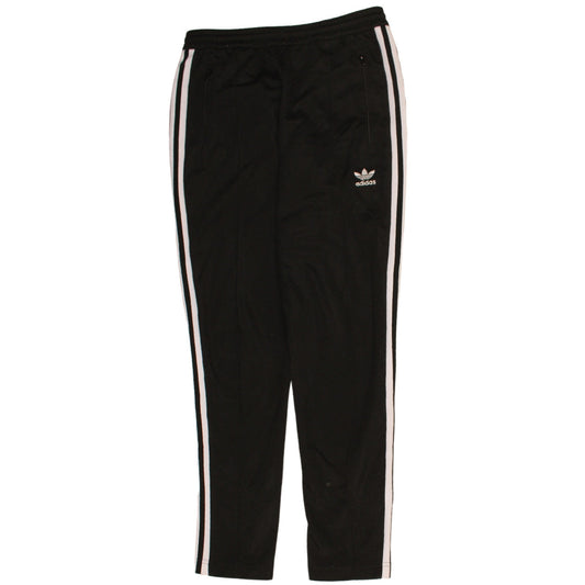 Adidas Men's Black Track Pants S Tapered Fit Zip Pockets Side Stripe