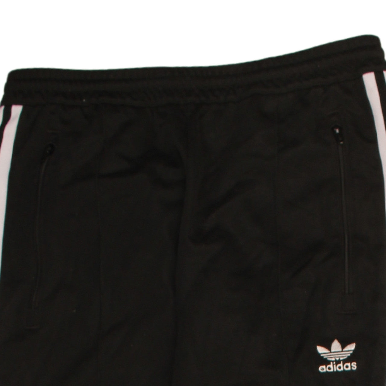 Adidas Men's Black Track Pants S Tapered Fit Zip Pockets Side Stripe