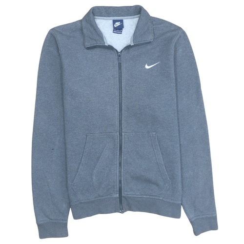 Nike Men's Grey Full Zip Track Jacket Size L Cotton Blend