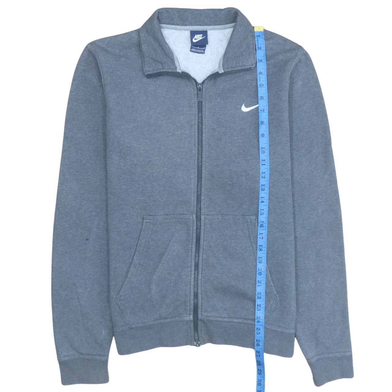 Nike Men's Grey Full Zip Track Jacket Size L Cotton Blend