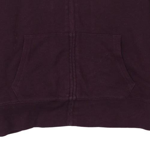 GAP Women Burgundy Full Zip Hoodie Size L Cotton Blend Sherpa Lined