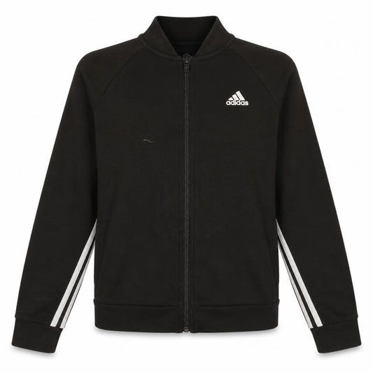 Adidas Womens Black Track Jacket Size 8 Full Zip Sportswear