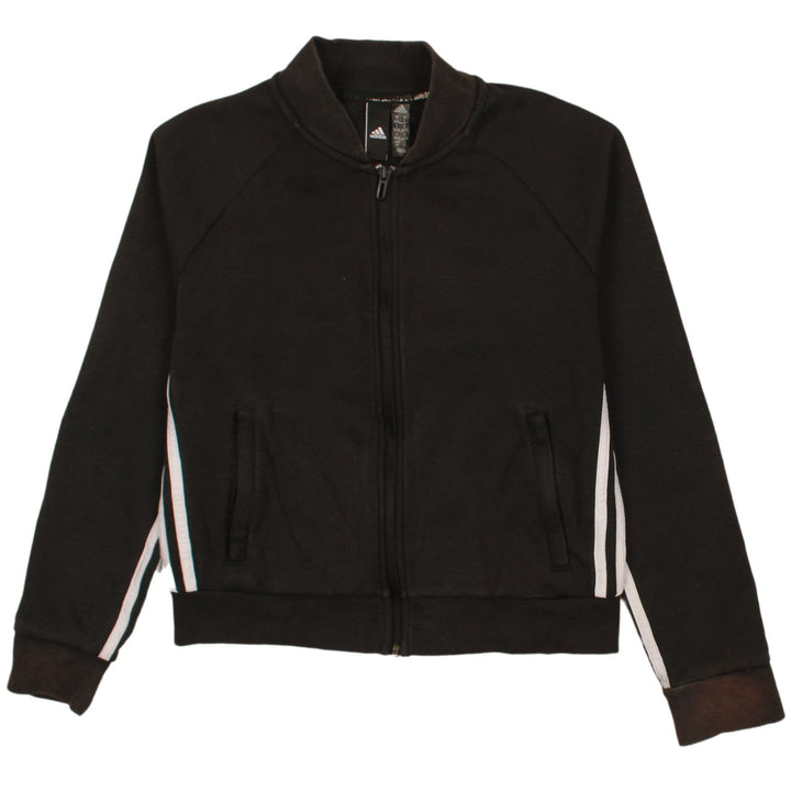Adidas Womens Black Track Jacket Size 8 Full Zip Sportswear