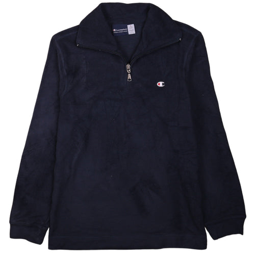 Champion Boys Black Fleece 1/4 Zip Sweatshirt Size 11-12 Years