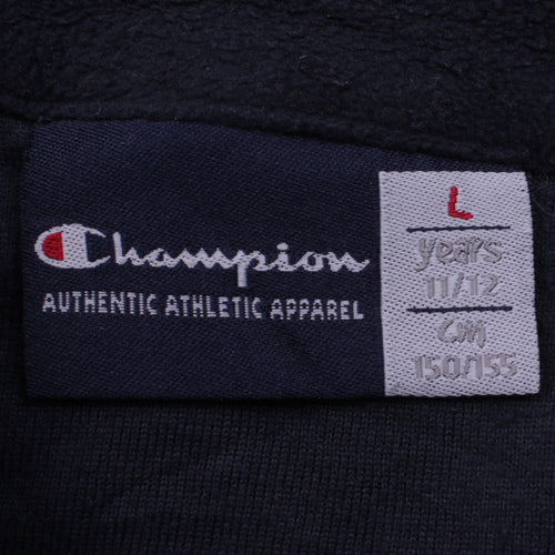 Champion Boys Black Fleece 1/4 Zip Sweatshirt Size 11-12 Years