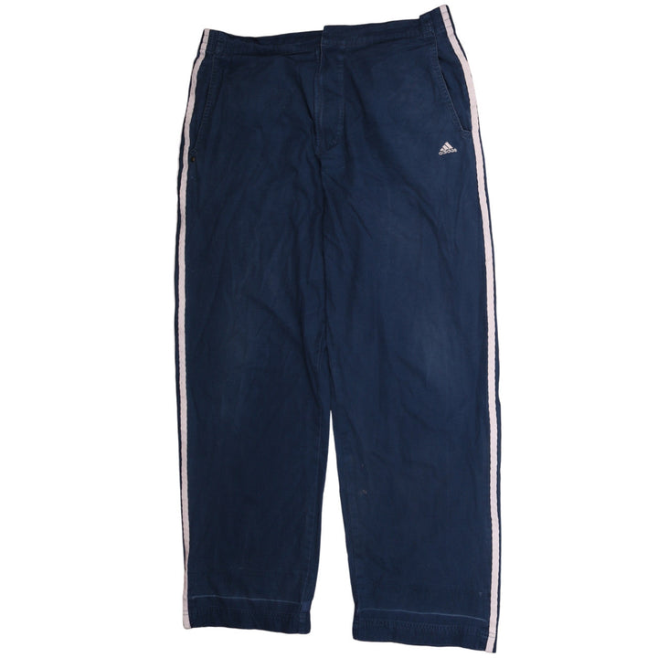 Adidas Men's Blue 36 Jogger Trousers with Side Stripes