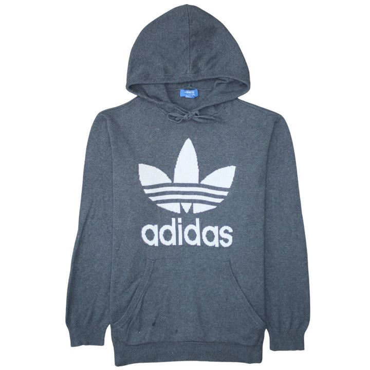 Adidas Womens Grey Hooded Pullover Jumper Size L