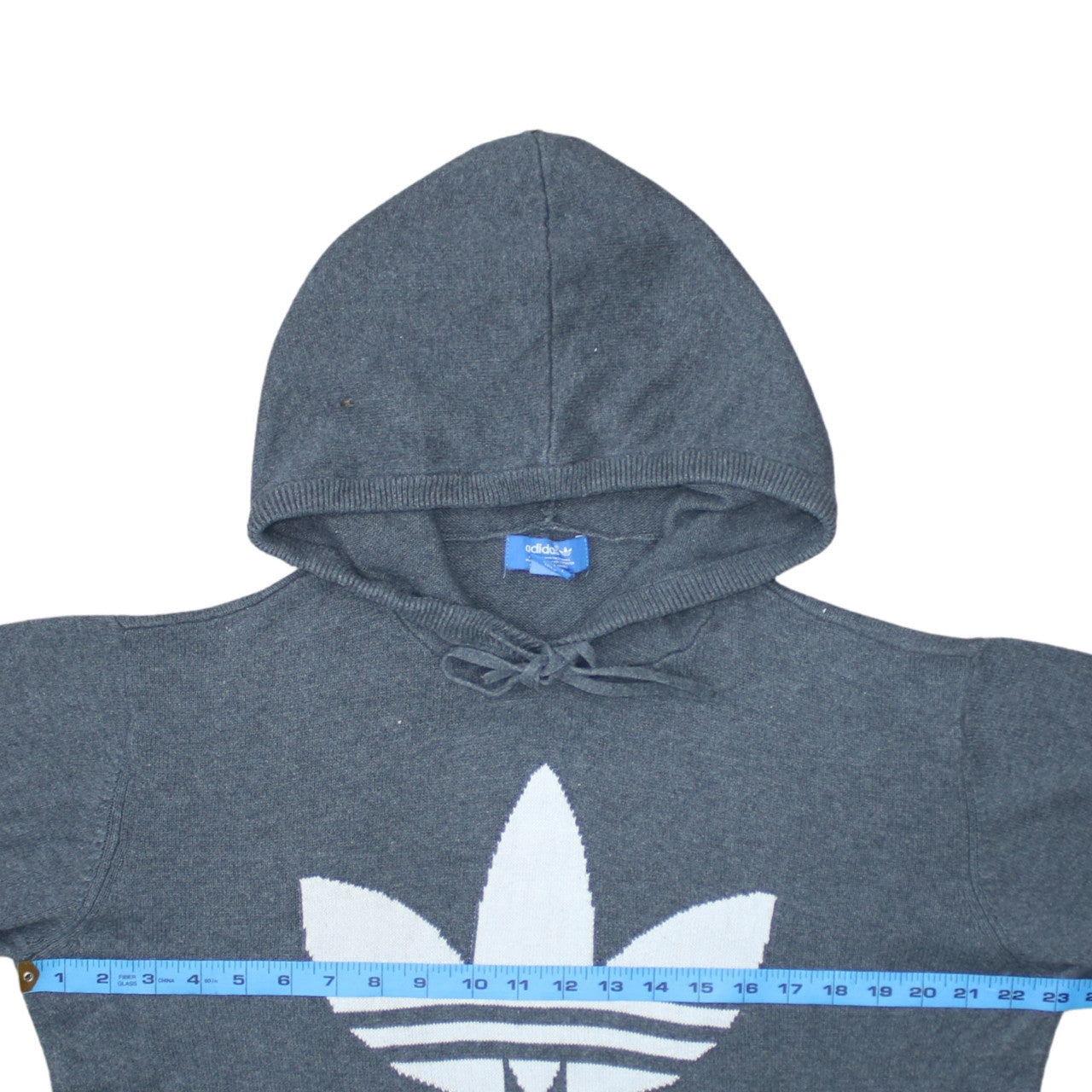 Adidas Womens Grey Hooded Pullover Jumper Size L