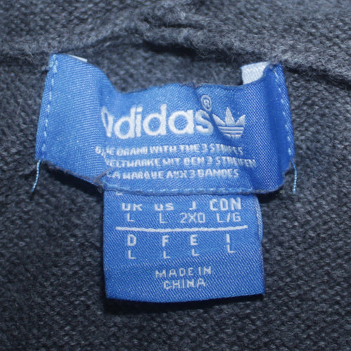 Adidas Womens Grey Hooded Pullover Jumper Size L