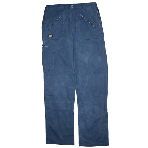 Dickies Men's Blue Cargo Workwear Trousers Size L 34W Regular Fit