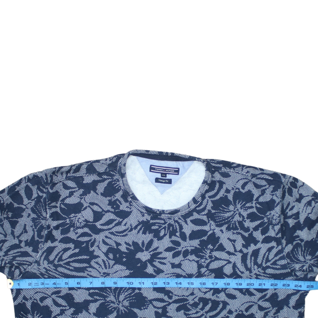 Tommy Hilfiger Women's Blue Floral Crew Neck Pullover Sweatshirt XXL