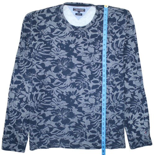 Tommy Hilfiger Women's Blue Floral Crew Neck Pullover Sweatshirt XXL