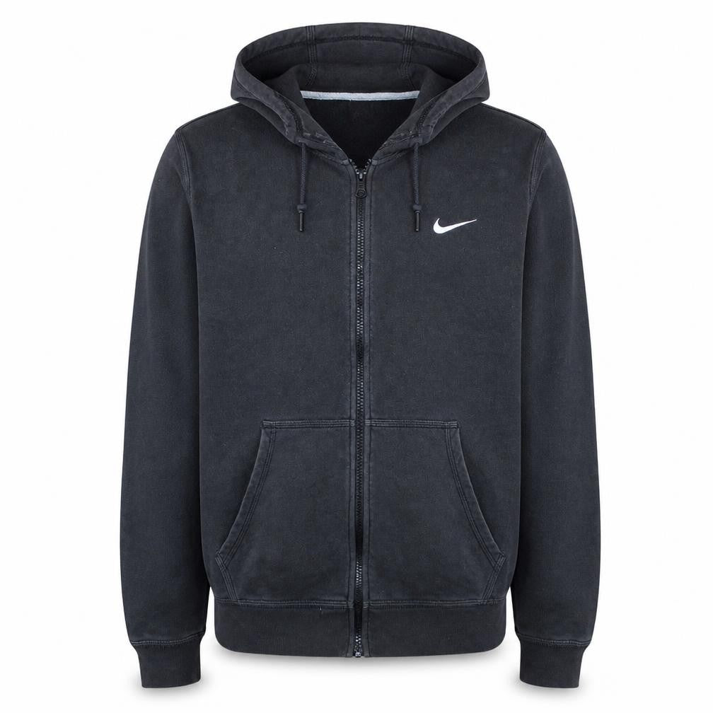 Front view of Nike Men's Black Full Zip Hoodie Sweatshirt, size M
