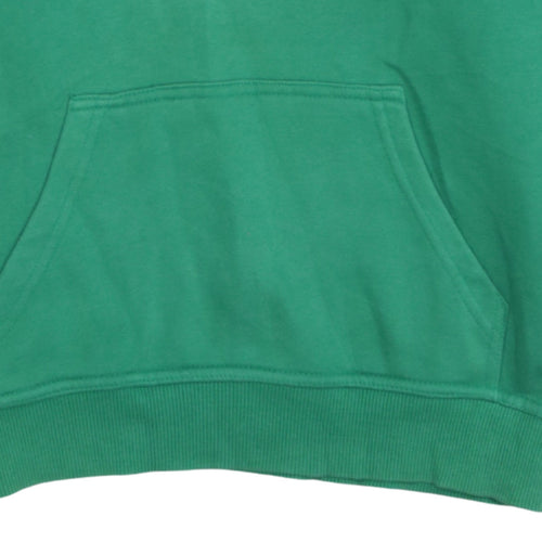 Quiksilver Boys Green Pullover Hoodie 10 Years Logo Graphic Cotton Blend