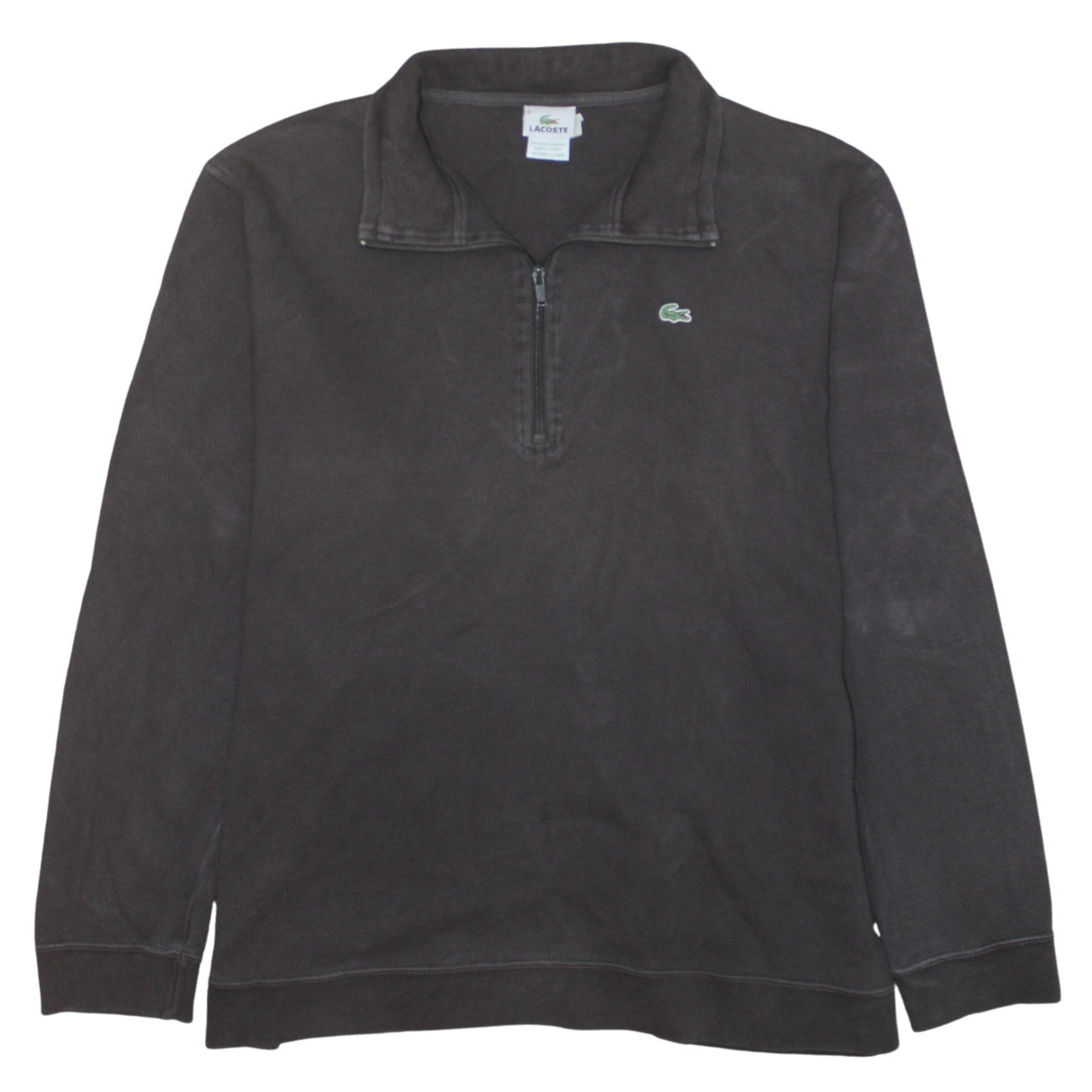 Lacoste Men's Grey 1/4 Zip Cotton Sweatshirt Pullover L