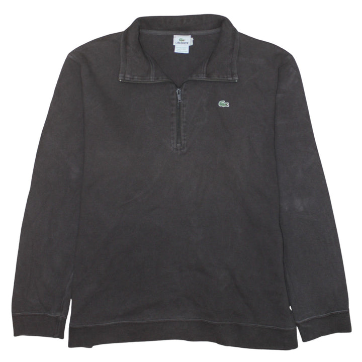 Lacoste Men's Grey 1/4 Zip Cotton Sweatshirt Pullover L