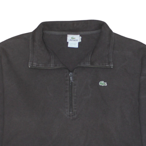 Lacoste Men's Grey 1/4 Zip Cotton Sweatshirt Pullover L