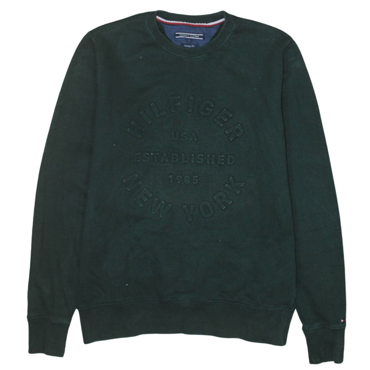 Tommy Hilfiger Men's Green Vintage Fit Embroidered Sweatshirt S