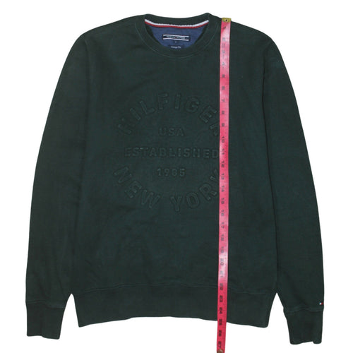 Tommy Hilfiger Men's Green Vintage Fit Embroidered Sweatshirt S