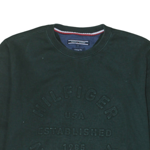 Tommy Hilfiger Men's Green Vintage Fit Embroidered Sweatshirt S