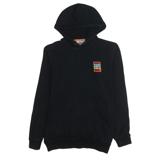 Adidas Mens Black Pullover Hoodie Medium Logo Fleece Sweatshirt