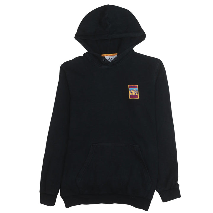Adidas Mens Black Pullover Hoodie Medium Logo Fleece Sweatshirt
