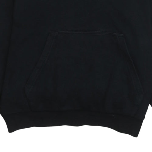 Adidas Mens Black Pullover Hoodie Medium Logo Fleece Sweatshirt