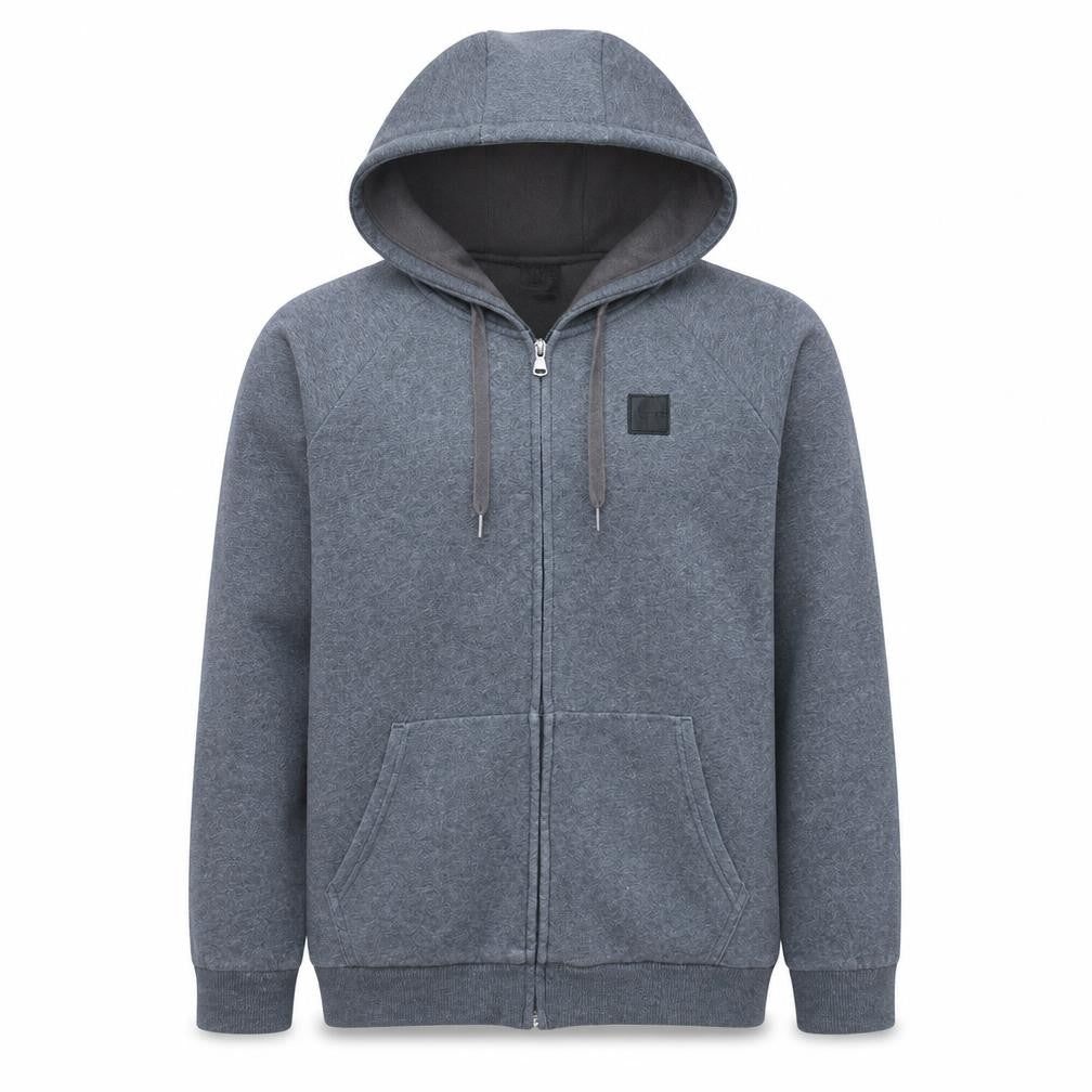 Front view of Under Armour Men's Grey Full Zip Hoodie, size M, Classic Fit