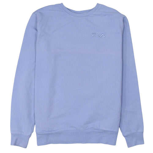 Fila Women's Blue Crew Neck Pullover Sweatshirt Size M Cotton Blend