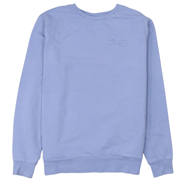 Fila Women's Blue Crew Neck Pullover Sweatshirt Size M Cotton Blend