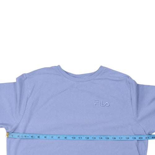 Fila Women's Blue Crew Neck Pullover Sweatshirt Size M Cotton Blend