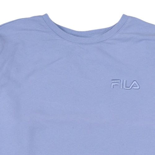 Fila Women's Blue Crew Neck Pullover Sweatshirt Size M Cotton Blend