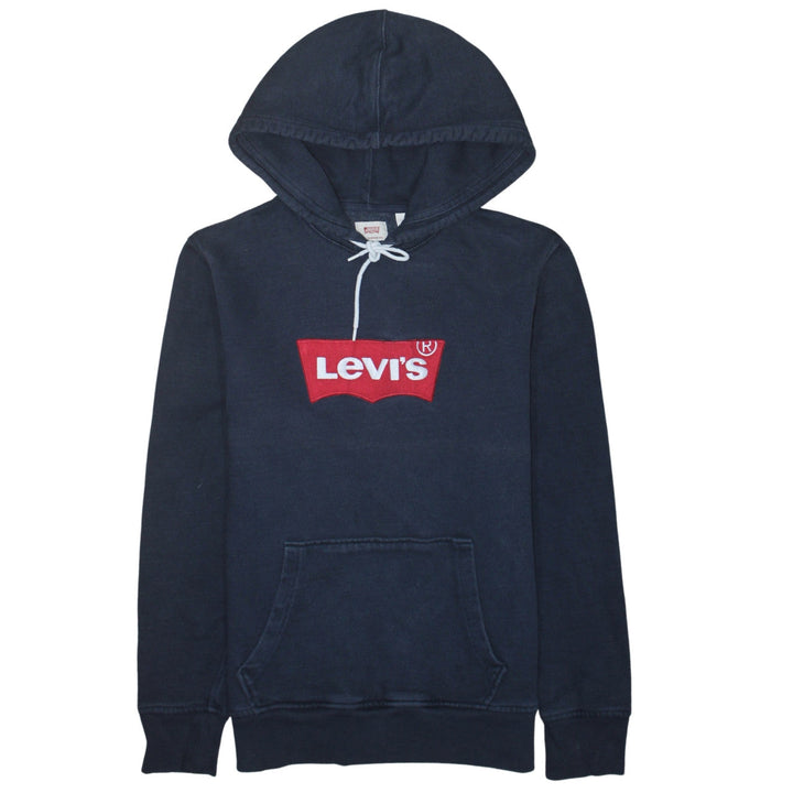 Levi's Men's Blue Pullover Hoodie Small Logo Fleece Sweatshirt