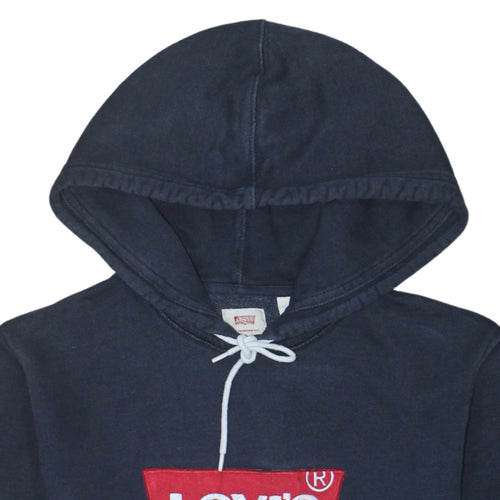 Levi's Men's Blue Pullover Hoodie Small Logo Fleece Sweatshirt