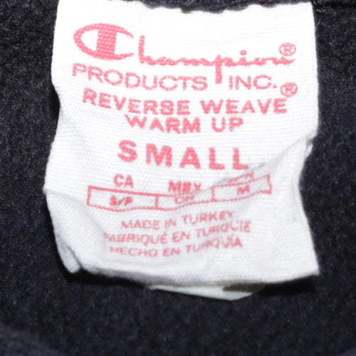 Champion Men’s Black Pullover Hoodie Small Embroidered Logo Fleece