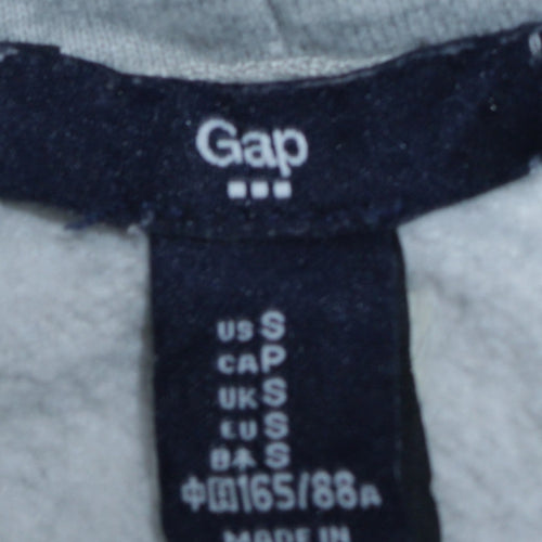 GAP Womens Grey Full Zip Hoodie Small Logo Print Casual Sweatshirt