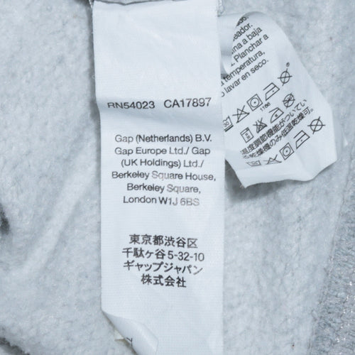GAP Womens Grey Full Zip Hoodie Small Logo Print Casual Sweatshirt