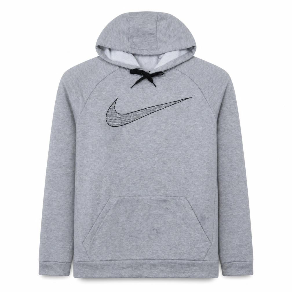 Nike Men's Grey Dri-Fit Pullover Hoodie Size L Sports Sweatshirt