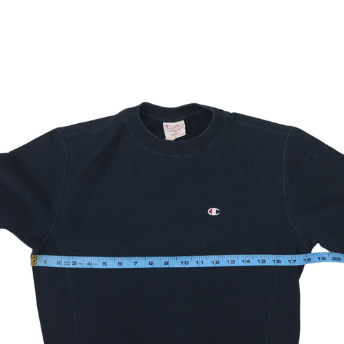 Champion Men's Blue Small Reverse Weave Crew Neck Sweatshirt