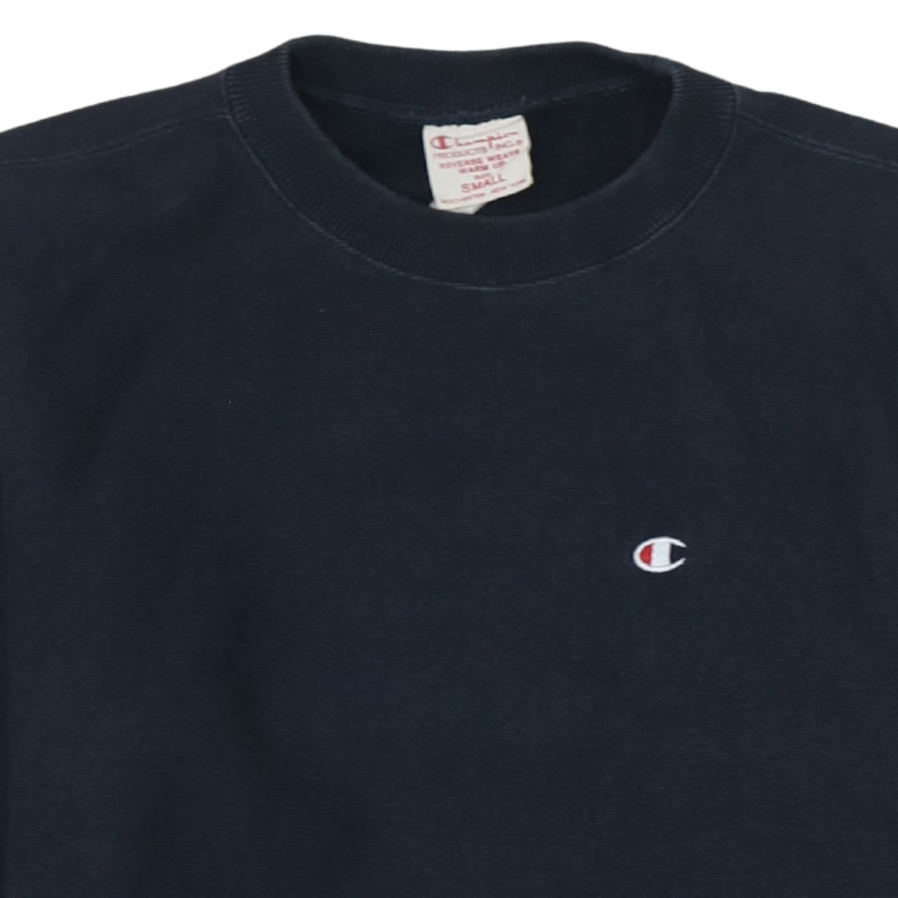 Champion Men's Blue Small Reverse Weave Crew Neck Sweatshirt