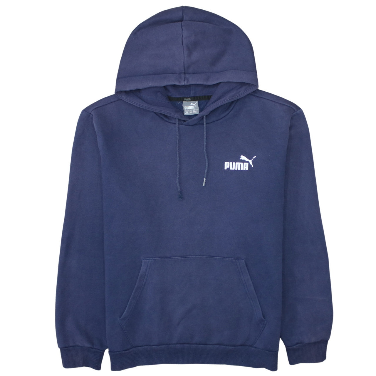 Puma Mens Navy Blue Pullover Hoodie Medium Cotton Blend