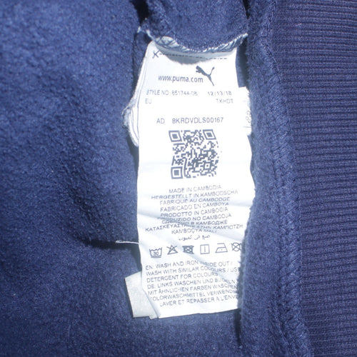 Puma Mens Navy Blue Pullover Hoodie Medium Cotton Blend
